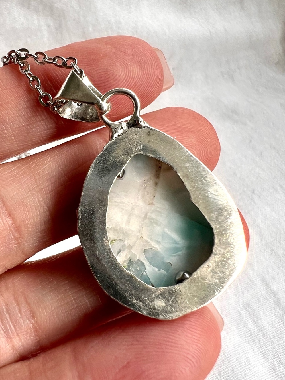 925 Calming Caribbean Larimar Pendant Necklace - Picture 7 of 9